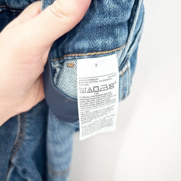 Old Navy Womens Elastic Side Maternity Straight Jeans Denim Overalls Size 2 Blue - Picture 7 of 10